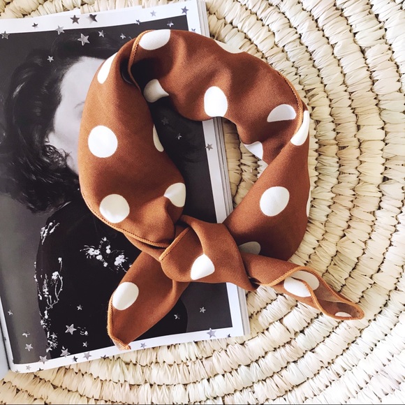 Accessories - LAST ONE Frenchie Polka Dot Scarf In Burnt Orange